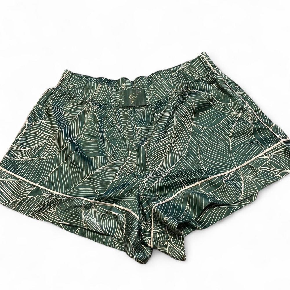 Victoria's Secret Dark Green Leaf Pattern Shorts